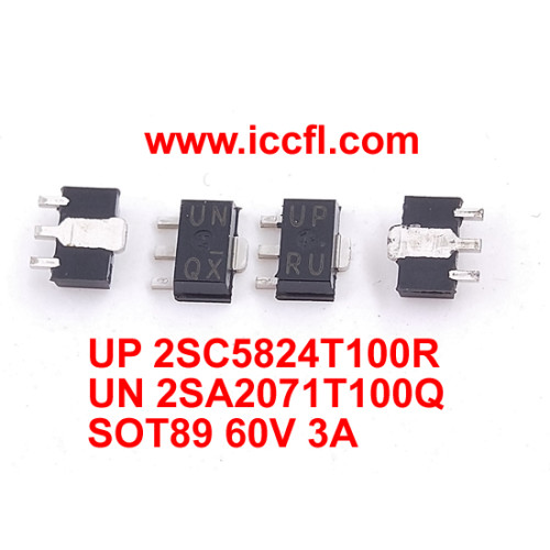 2SC5824T100R UP  2SA2071T100Q UN SOT89 60V 3A transistor pair