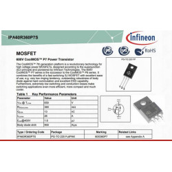 60S360P7 IPA60R360P7S 9A 600V MOSFET Transistor  to-220fp 5pcs/lot