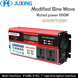 500W Car Power Inverter, Portable Voltage Converter DC 12V/24V to AC 220V, with 4 USB, 2 Universal Output Sockets