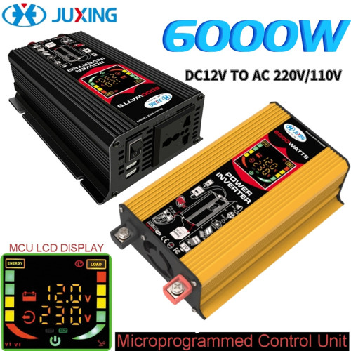 6000W Power Inverter DC 12V to AC110V/220V Modified Sine Wave Power Charger