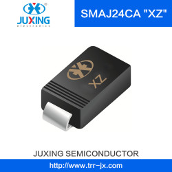 Juxing Brand Smaj24ca Gpp 24V Surface Mount Transient Voltage Suppressor Diode (TVS) Power 400W