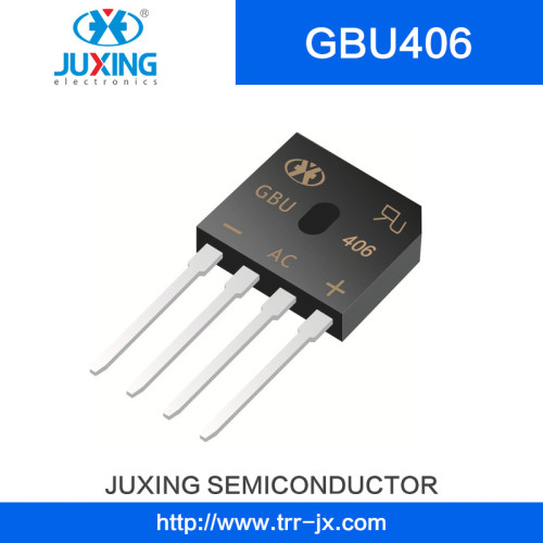 Juxing Gbu406 Vrrm600V Vrms420V Ifsm80A Vf1.1A I (AV) 4A Bridge Rectifiers with Gbu Case