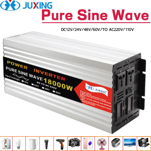 Pure Sine Wave Power Inverter 18000W Built-in Transformer DC12V/24V to AC220V Inverter Adapter