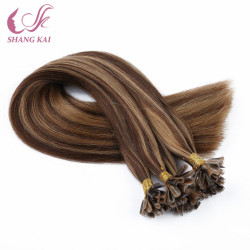 100% Italian Keratin Pre Bonded Indian Remy Hair Nail U Tip Hair