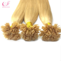 Blond Color No Shedding No Tangling Prebonded Flat Tip Hair Extension