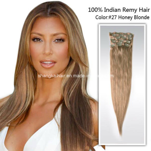 Clips Human Hair Extension Remy Natural Human Hair