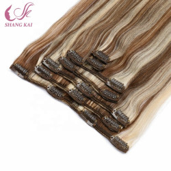 High Quality Human Raw Virgin Mix Clip Ins Cuticle Aligned Hair Extensions