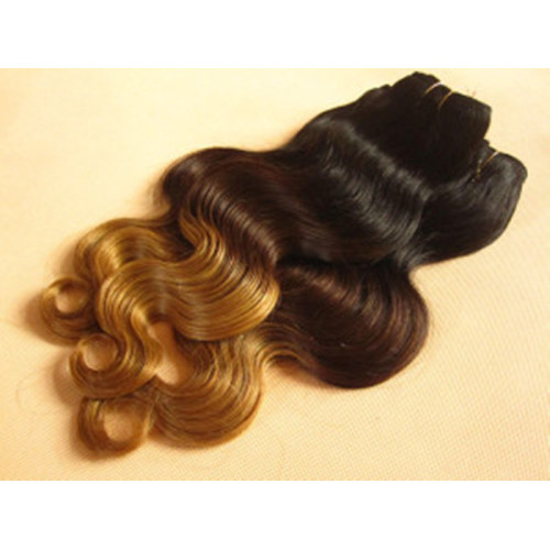 Supply Human Hair Weft Three Tone Ombre Color Hair Weft