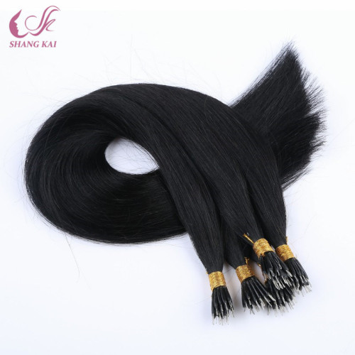 Top Salon Grade Balck Silky Straight Nano Ring Hair Extension