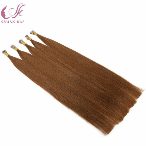 Unprocessed Human I Tip Hair Extension Brazilian Cuticle Aligned Pre Bonded Virgin Hair