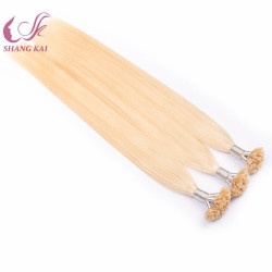 Wholesale Blond Hair Extensions Brazilian Cuticle Aligned Flat Tip Hair Extension